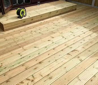 Professionally installed new decking in a London property