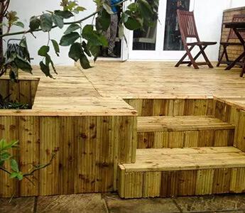 New decking installed in a London property