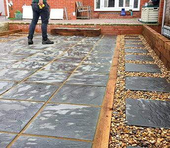 Paving service in a London property