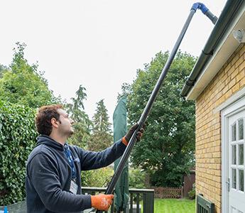 Gutter cleaning service in a London property