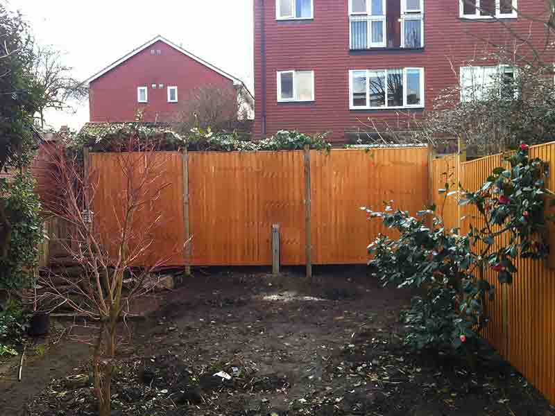 soil is levelled and the fence is installed