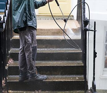 commercial jet washing in a London property